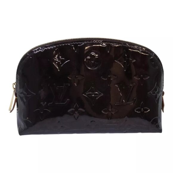 LOUIS VUITTON Monogram Vernis Pochette Cosmetic Pouch Amarante - Picture 1 of 16